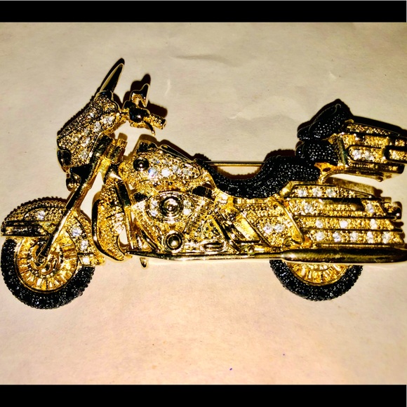 Swarovski Crystal Motorcycle Pin - Picture 11 of 13